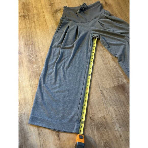 Wide Leg Lounge Pants Women’s Small Dark Grey High Waist Pleated - Picture 5 of 9